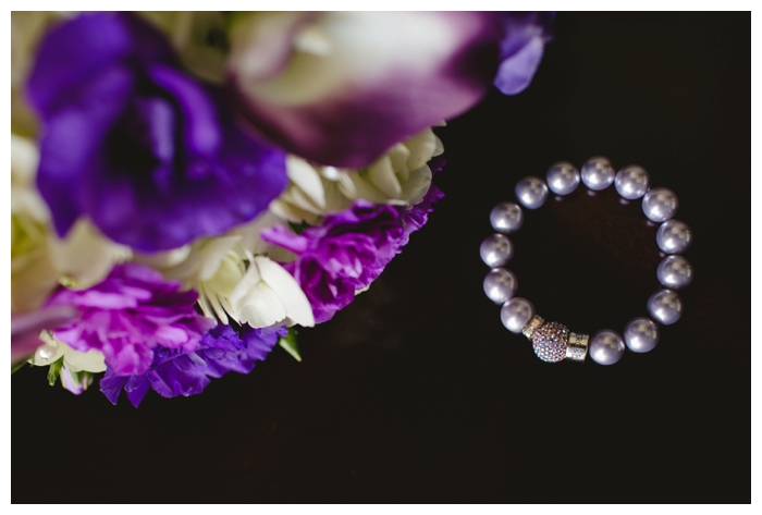photo of hillberg and berk violet bracelet worn by a spring bride