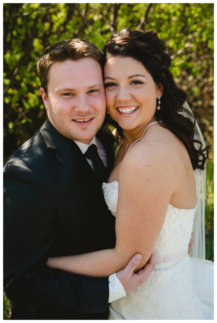 photo of spring bride and groom just married at weyburn court house
