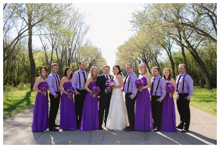 photo of bridal party attendants looking fabulous in purple