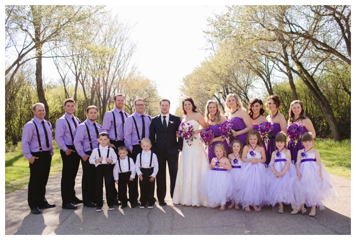 photo of bridal party at spring wedding