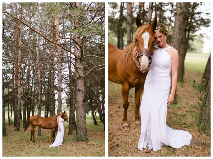 photo of bride with her horse