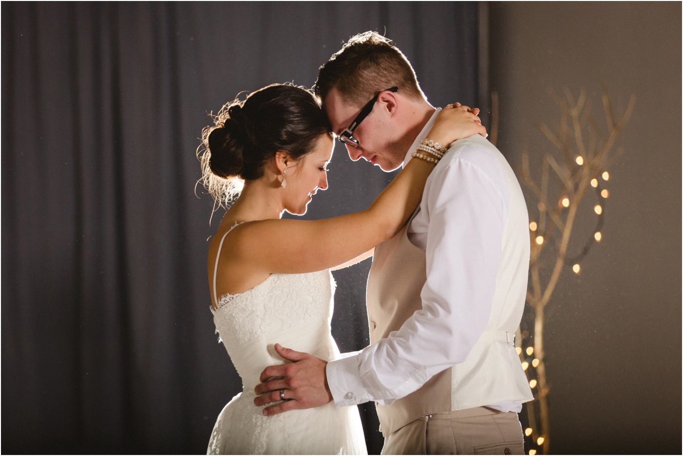 photo of bride and groom during their first dance
