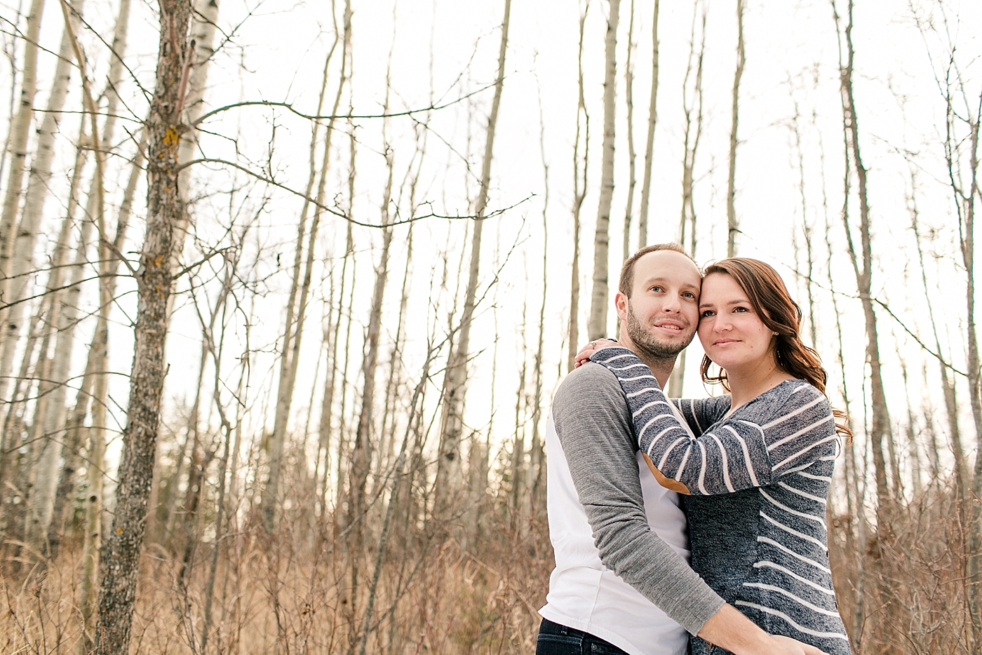 casual winter engagement session photos