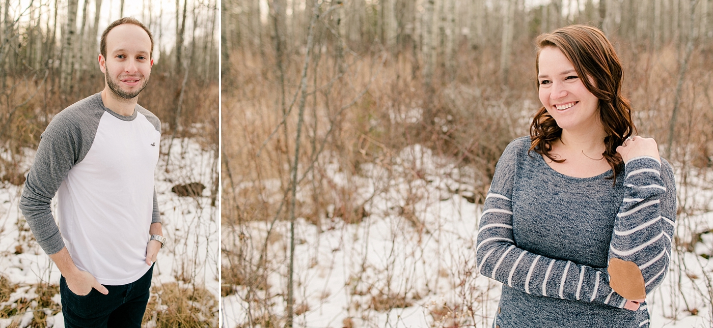 casual winter engagement pictures