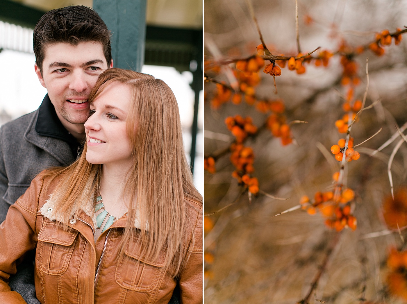 picture of couple and orange blossoms