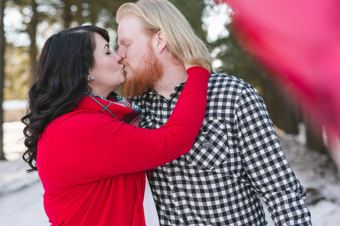 kenosee lake winter valentines engagement pictures