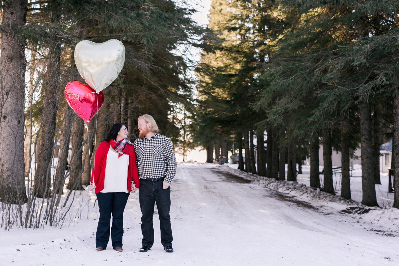 Kenosee Lake Winter Valentine's Day Engagement Photos