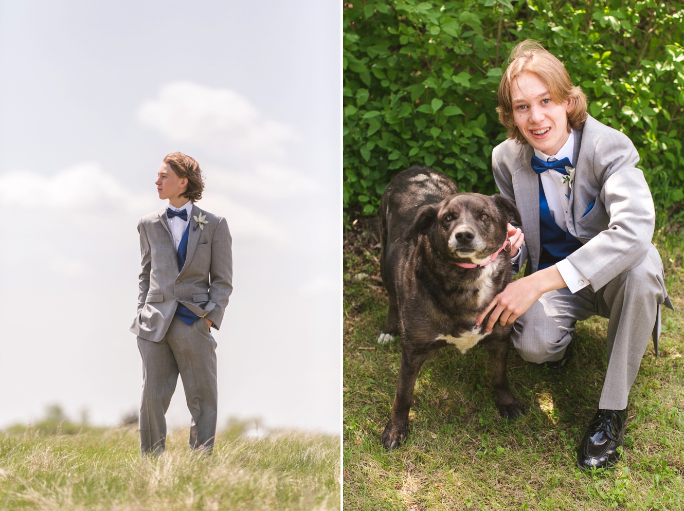 saskatchewn prairie grad photo and graduate with dog photo