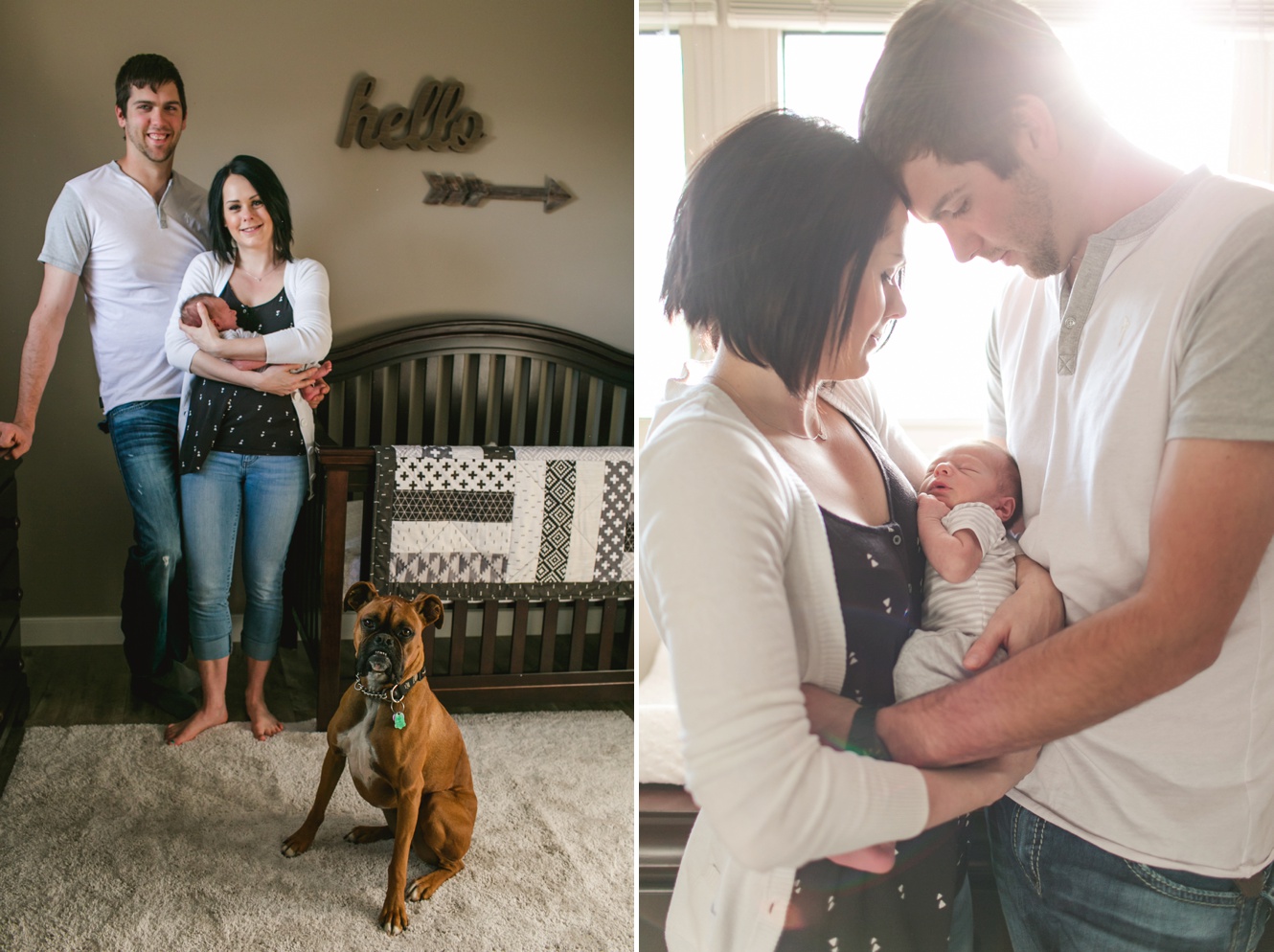 Photo of new parents with newborn photo