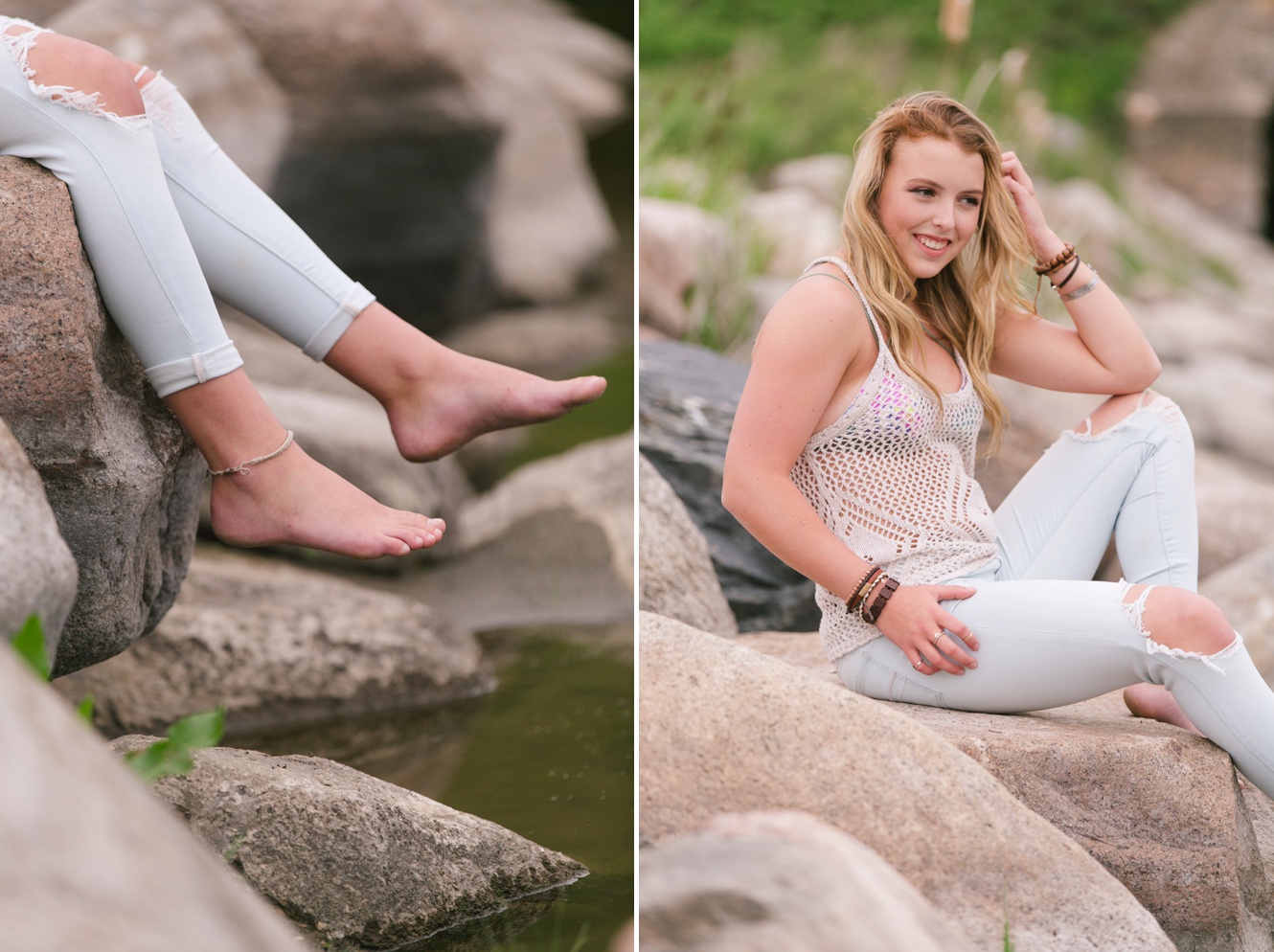 casual high school grad session oxbow valley cement arch by the river