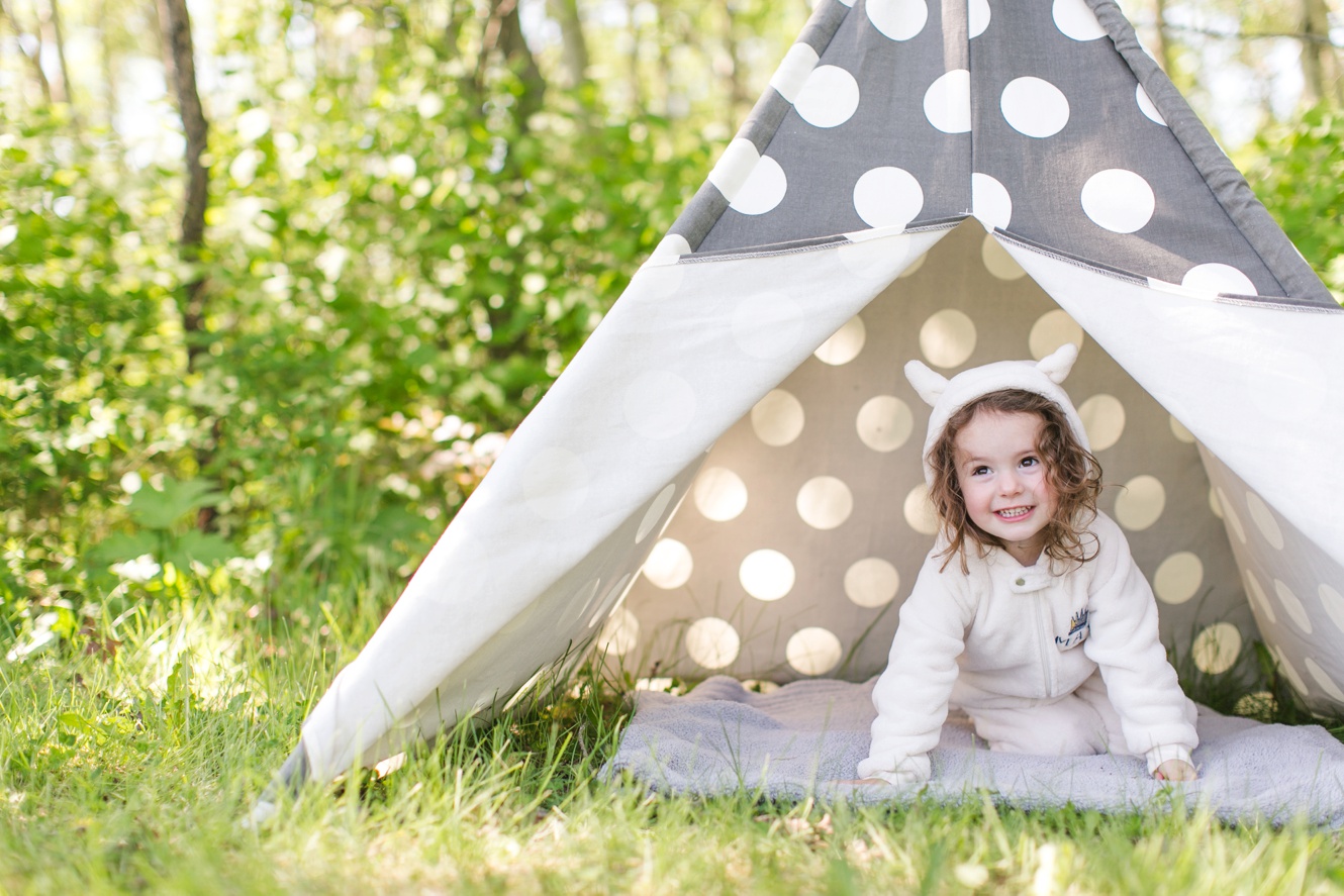 Where the wild things are inspired shoot in the woods with Land of Nod tent photo
