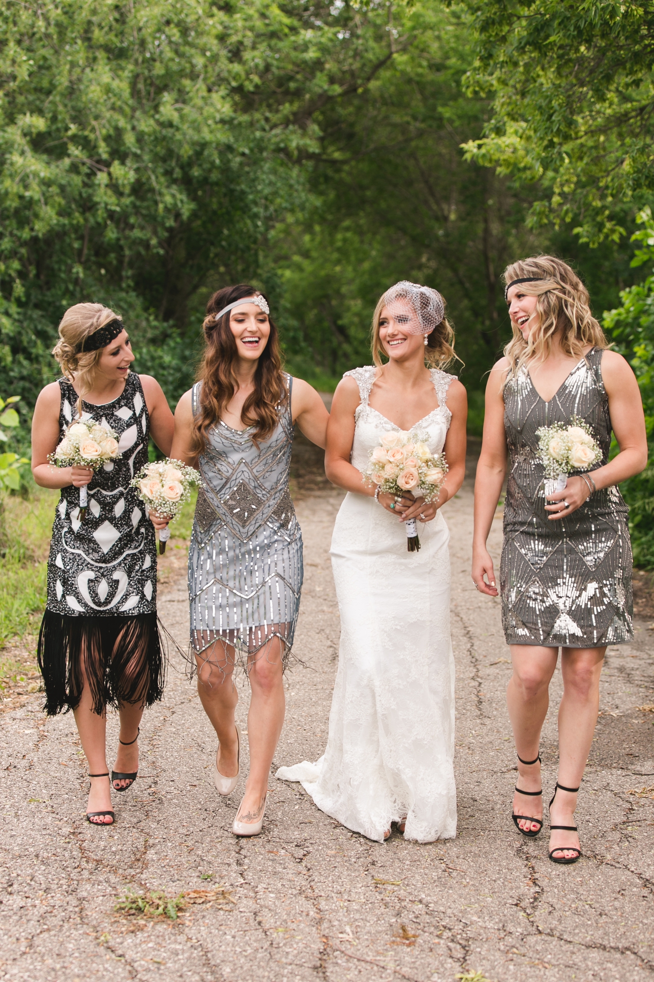 1920's inspired bridesmaids flapper dresses photo