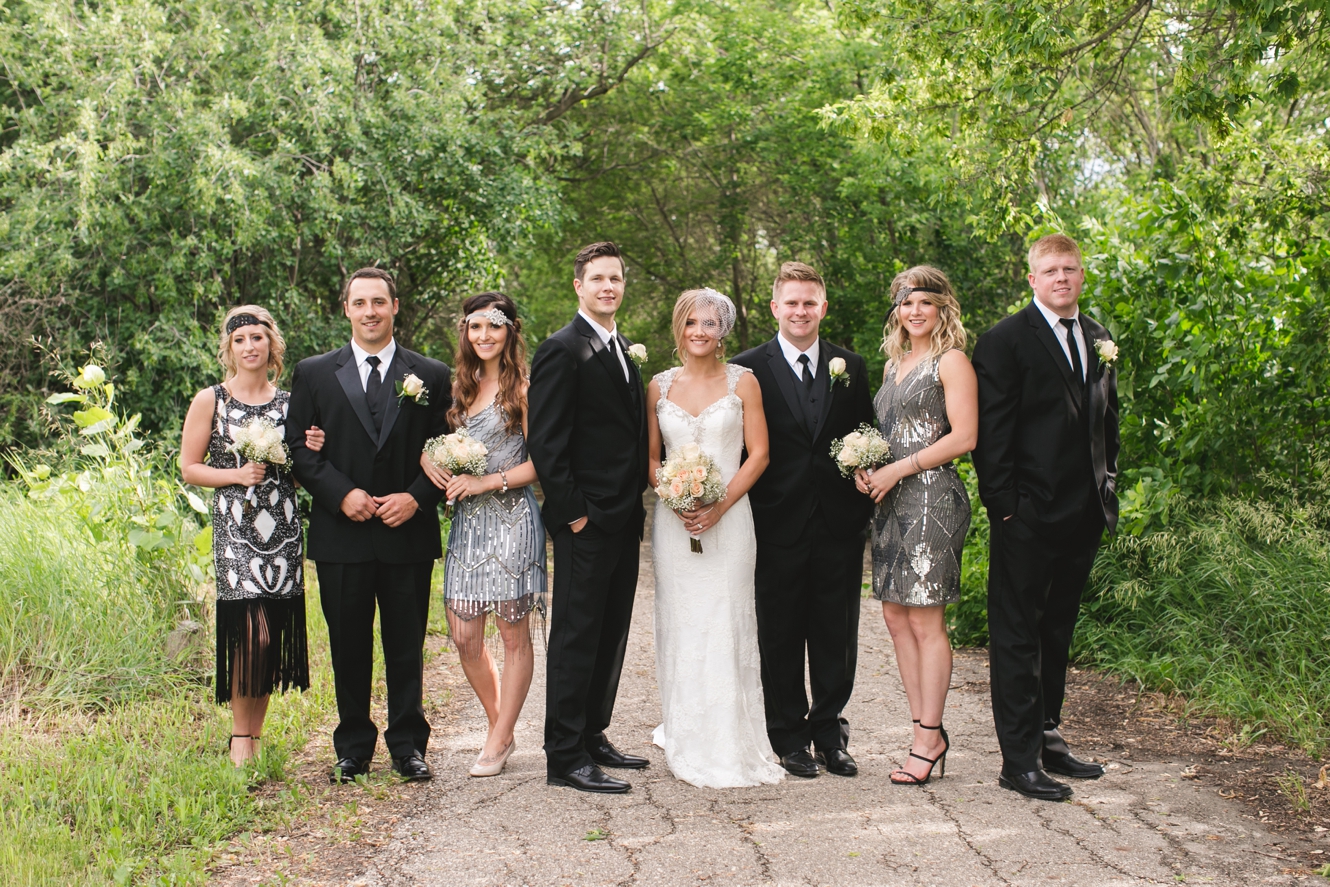 black and sparkle wedding party gatsby inspired theme photo