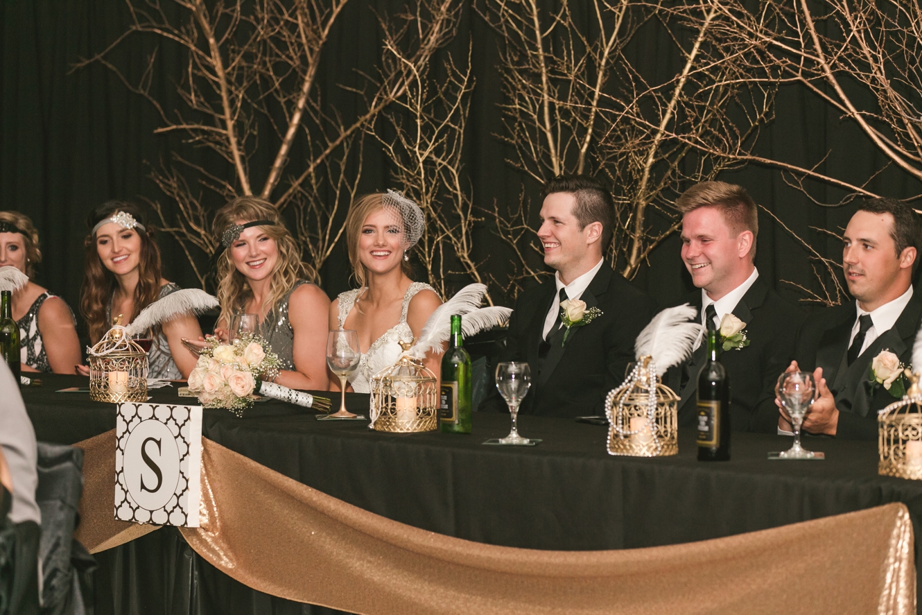 black and gold head table inspiration photo