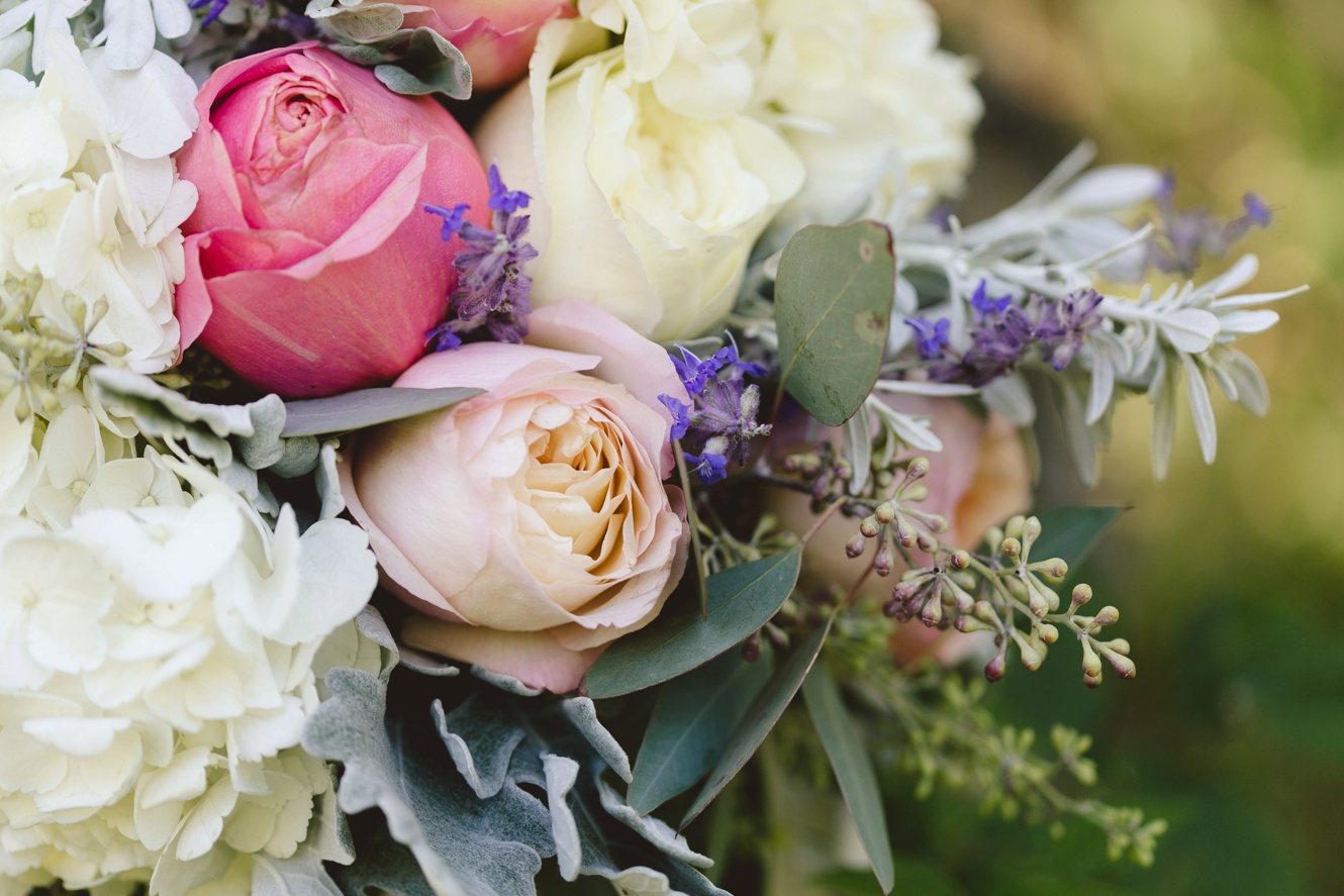 Rose and peony pastel wedding bouquet photo