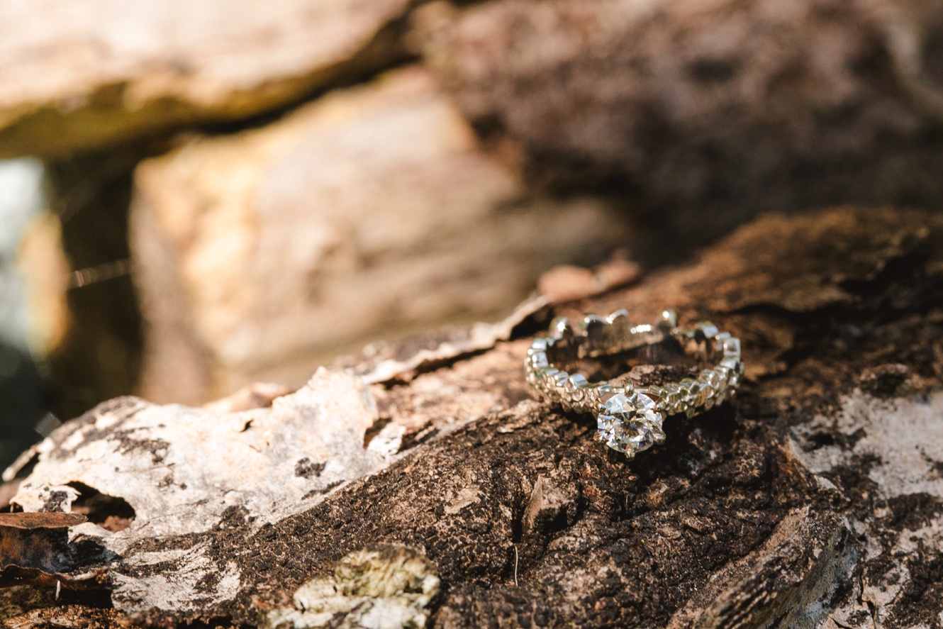 Enchanted woodsy wedding diamond ring