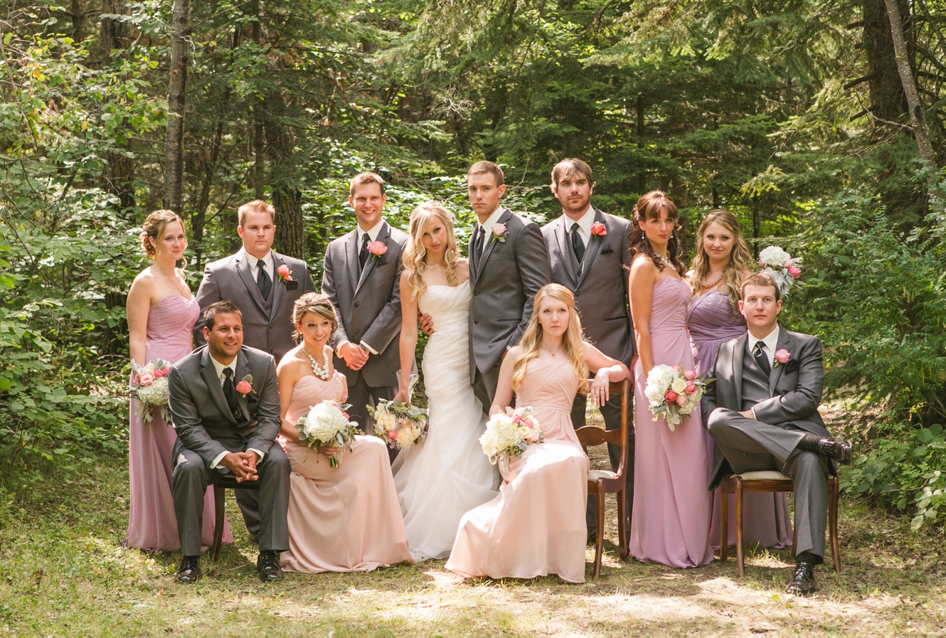 blush and grey wedding party inspiration photo