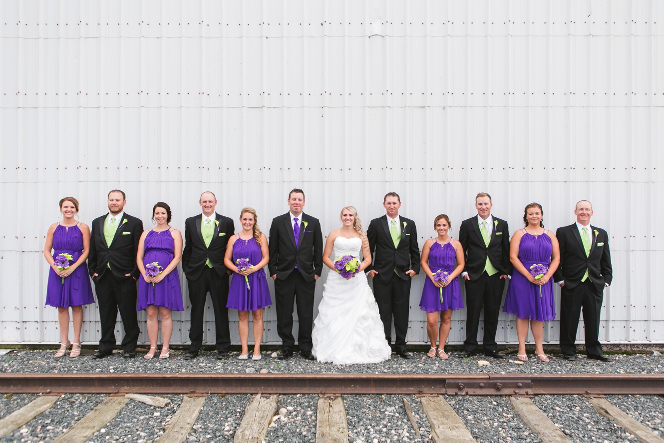 violet wedding bridal party pose photo