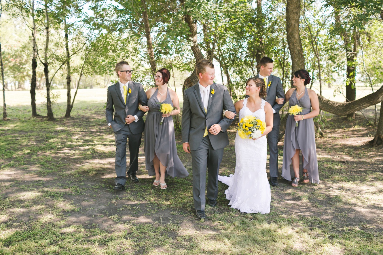 yellow and grey wedding photo