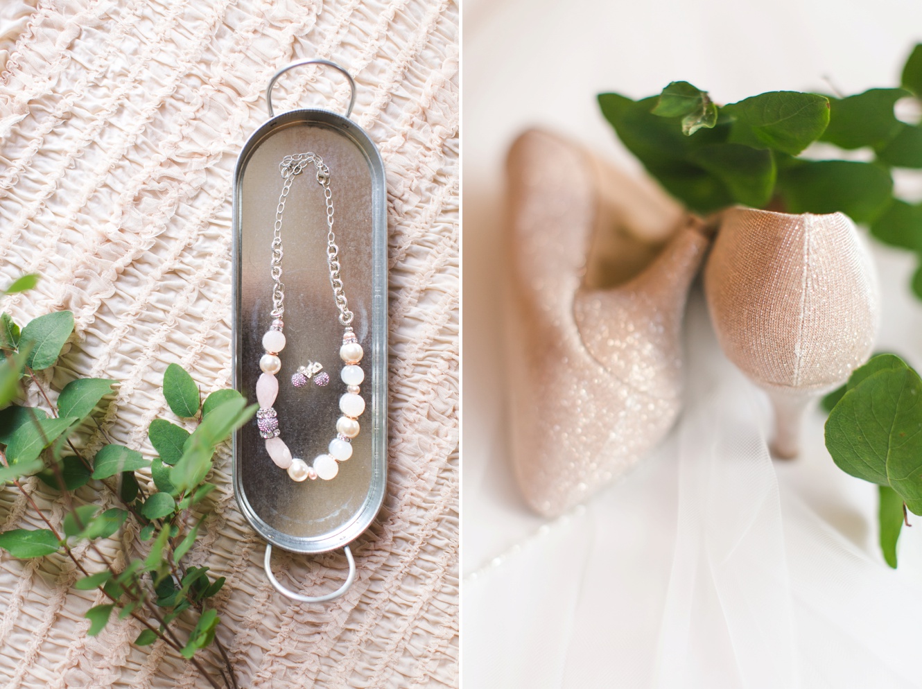 hillberg and berk necklace and wedding shoe photo