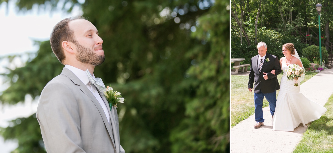 the best grooms reaction to bride coming down the asile photo