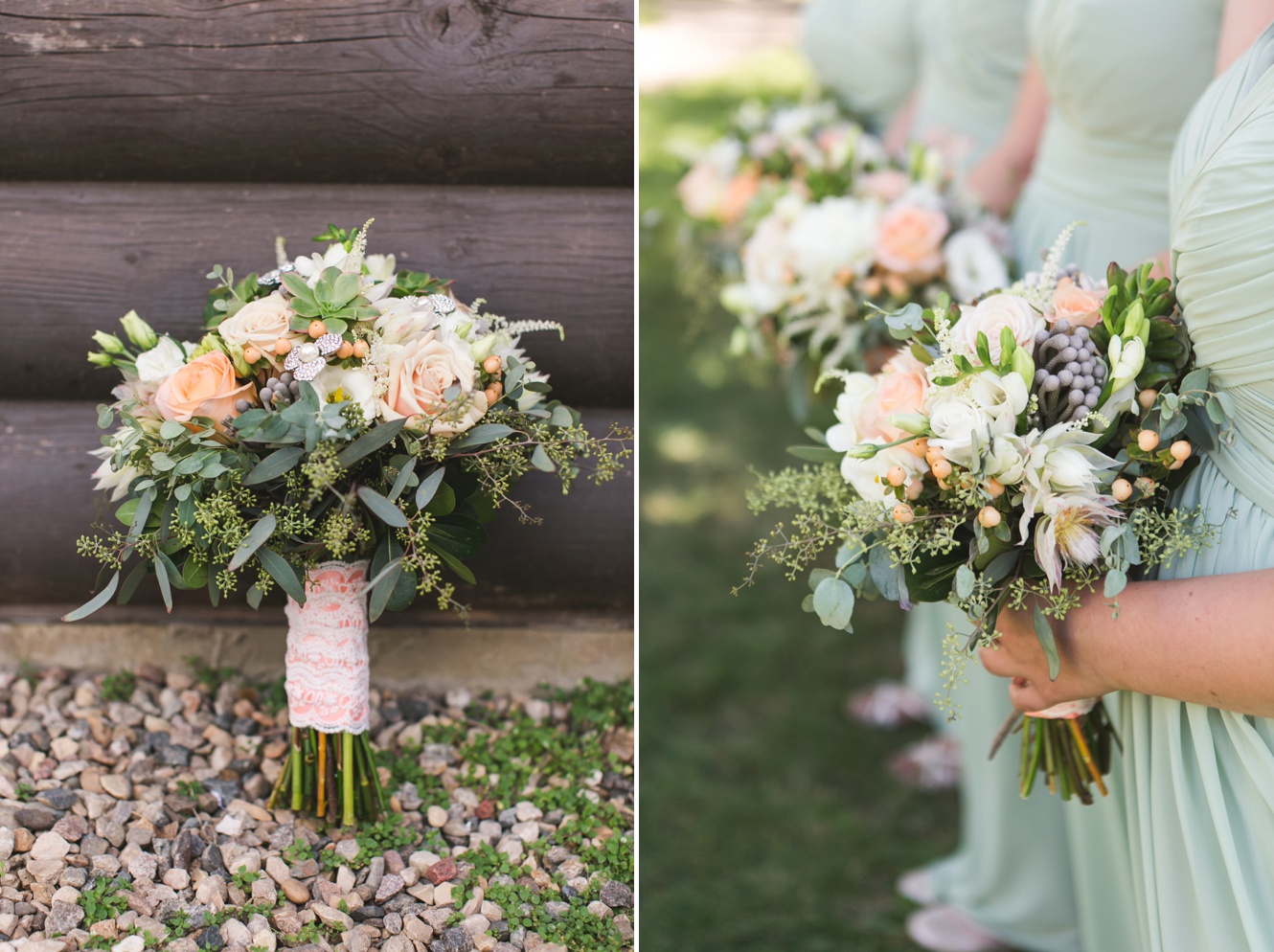 peach and pistachio wedding inspiration photo
