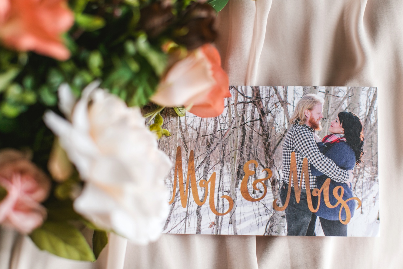 woodsy wedding invitation photo