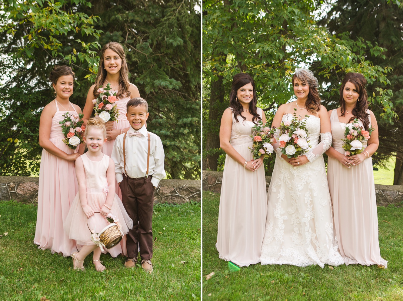 Timeless Blush & Champagne Woodsy Wedding bridesmaid photo