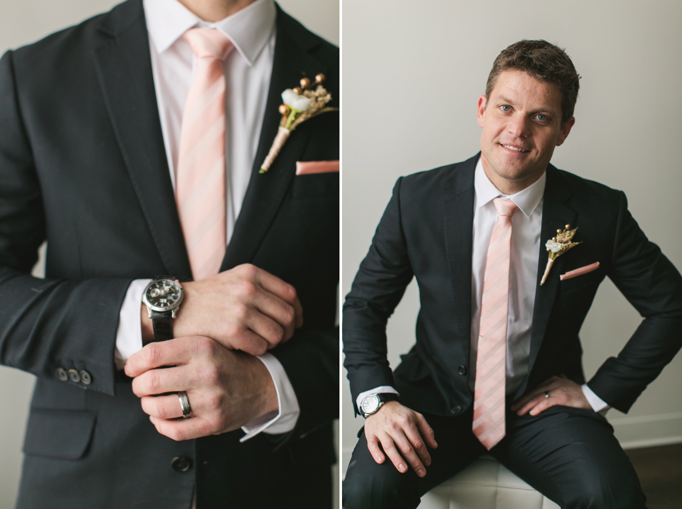 Blush and black new years even wedding photos