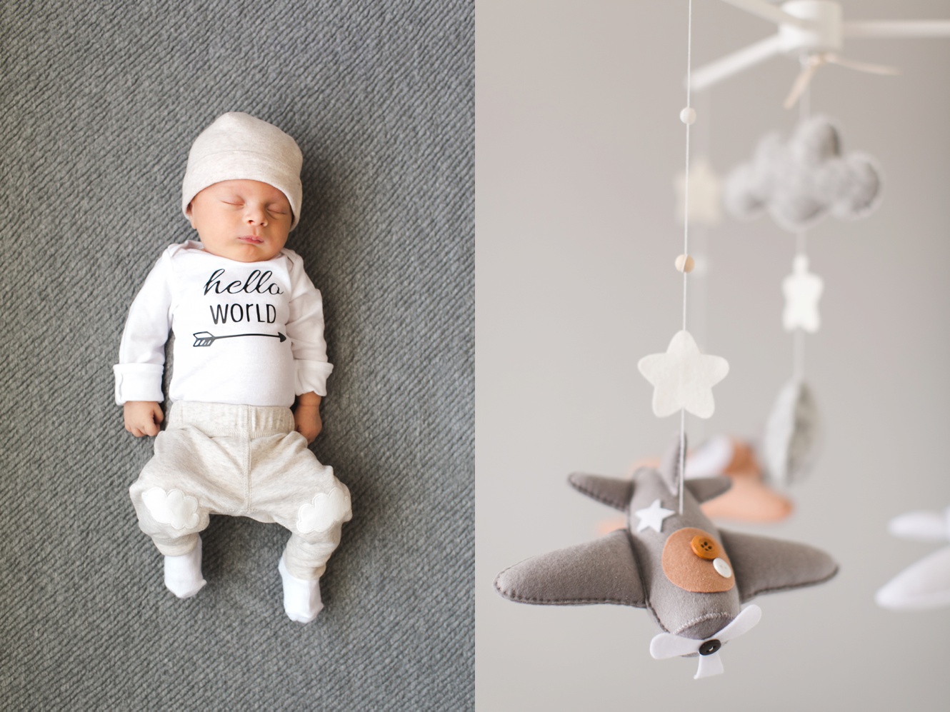 hello world newborn baby boy photo airplane themed nursery 