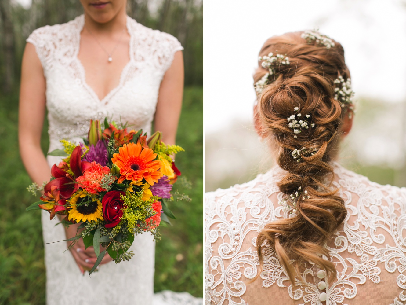 loose braid hair style inspiration for the bride on her wedding day photo