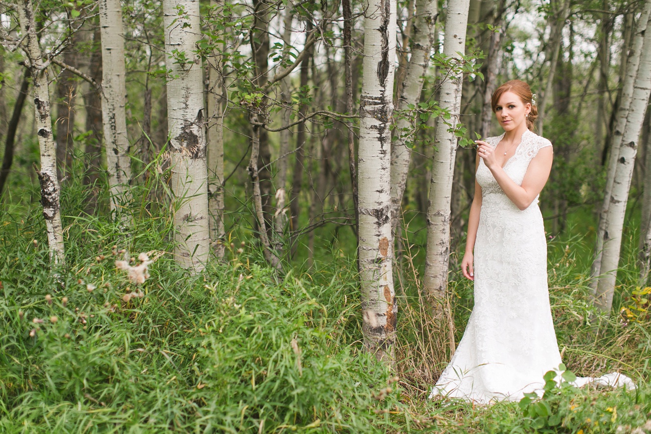 Elegant Autumn Kenosee Lake Wedding birch trees bride photo