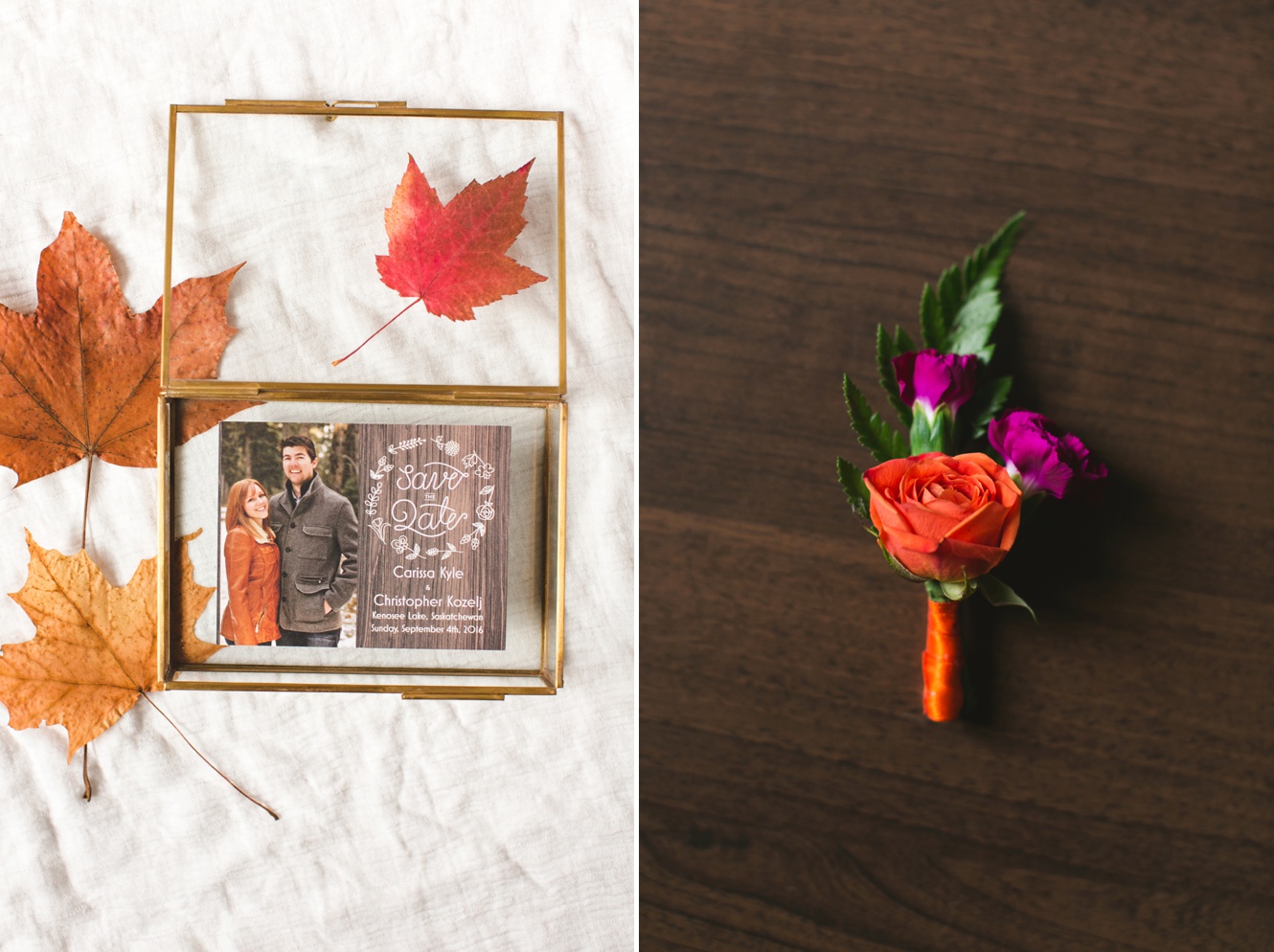 fall save the date wedding photo
