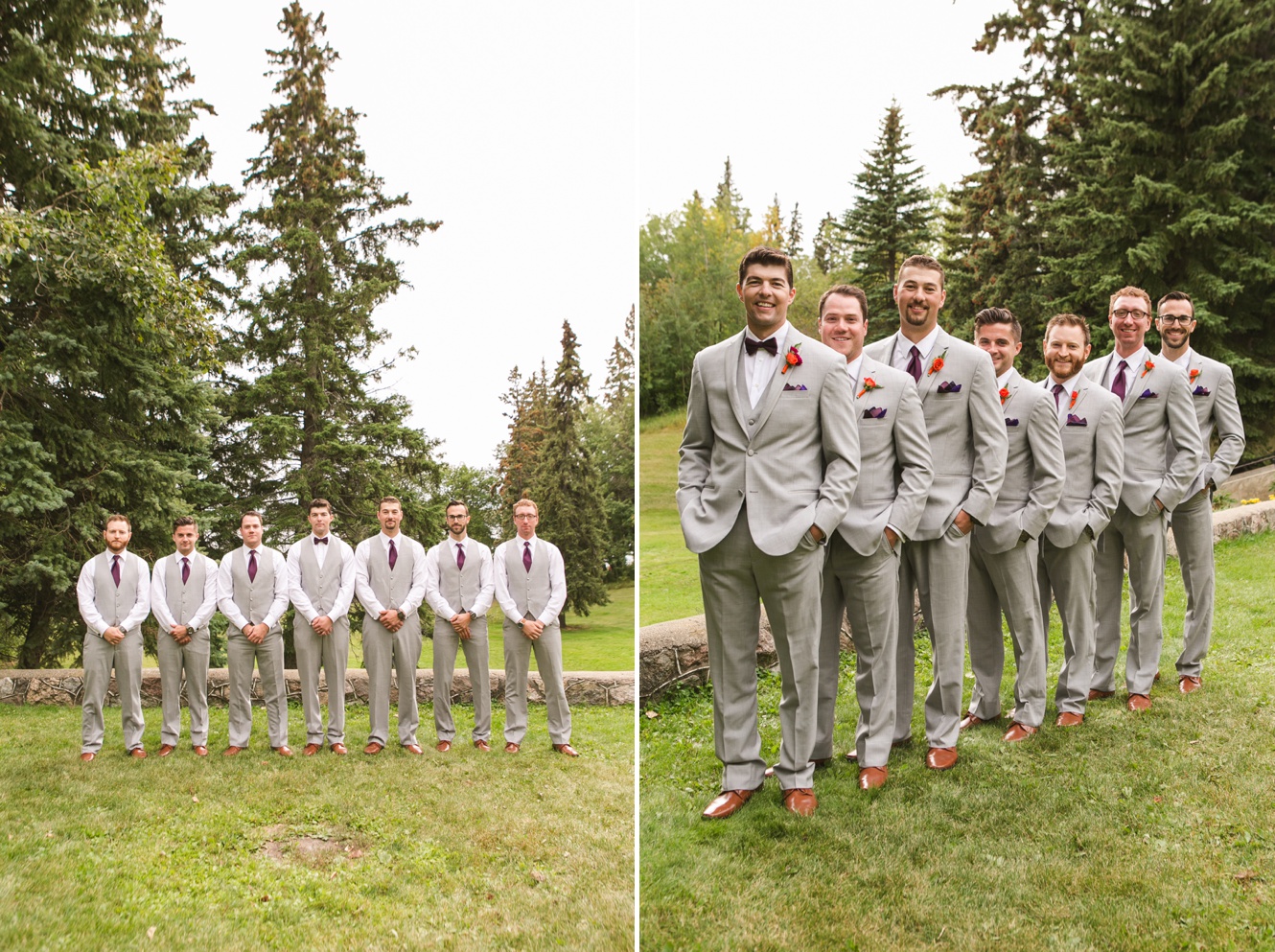 Elegant Autumn Kenosee Lake Wedding groomsmen pose inspiration photo