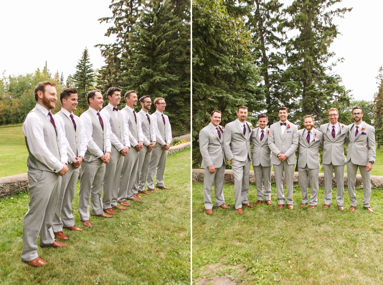 groomsmen in grey suits photo