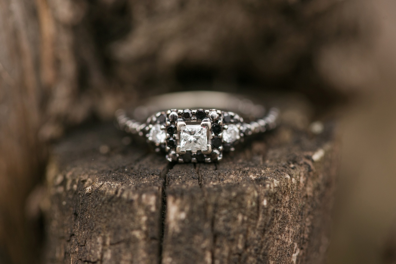 Diamond and black diamond ring photo