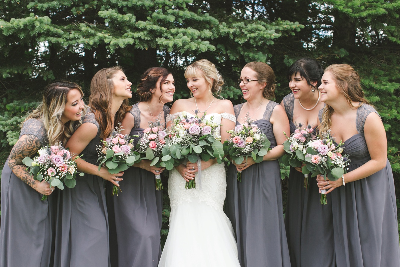grey bridesmaid dresses photo