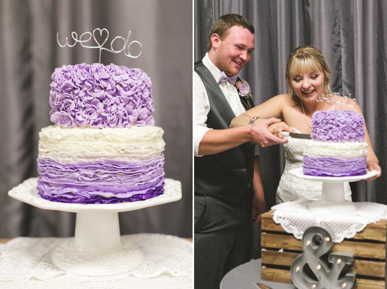 wedding cake cutting photo