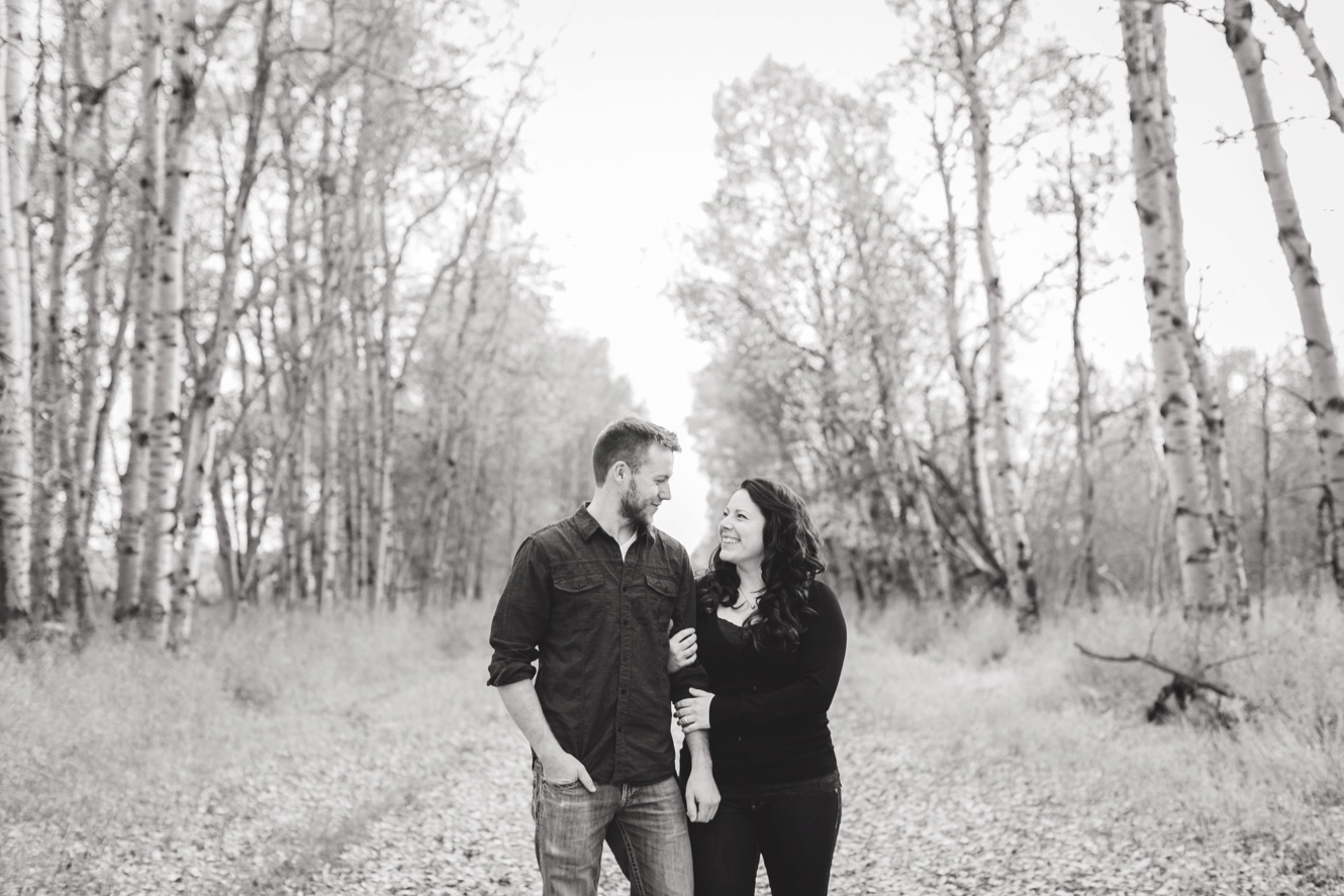 Cozy Fall Engagement birch trees 