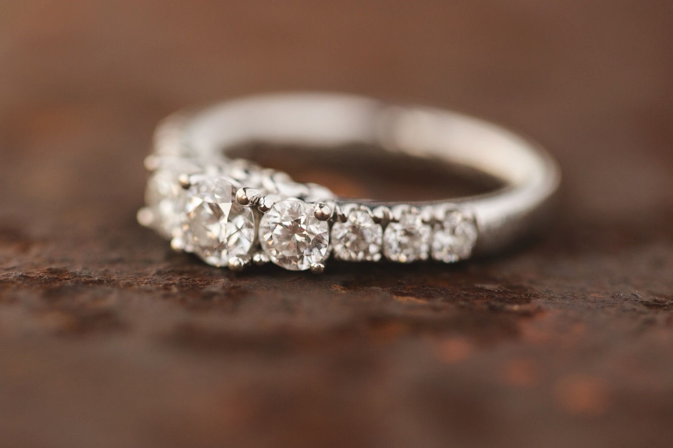 platinum and diamond engagement ring photo