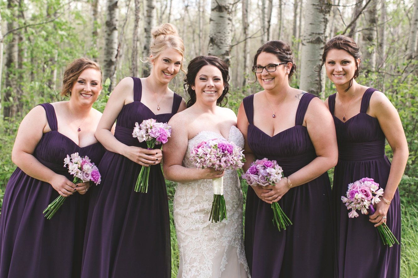 Violet bridesmaid gowns photo