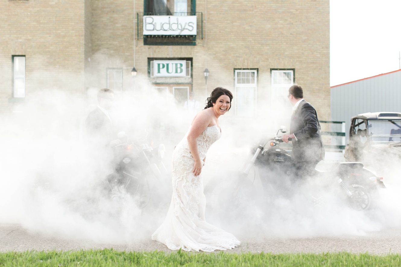 smoke show wedding motorcycle photo