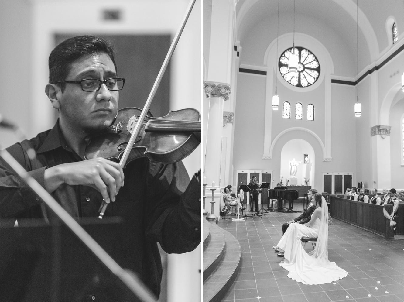 Violin music during wedding ceremony photo