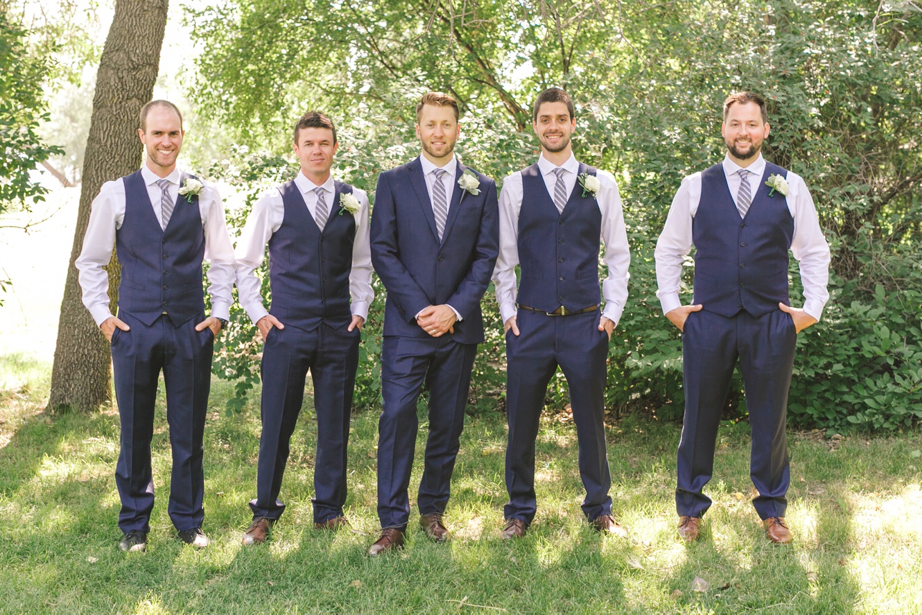 Summer wedding navy suits photo