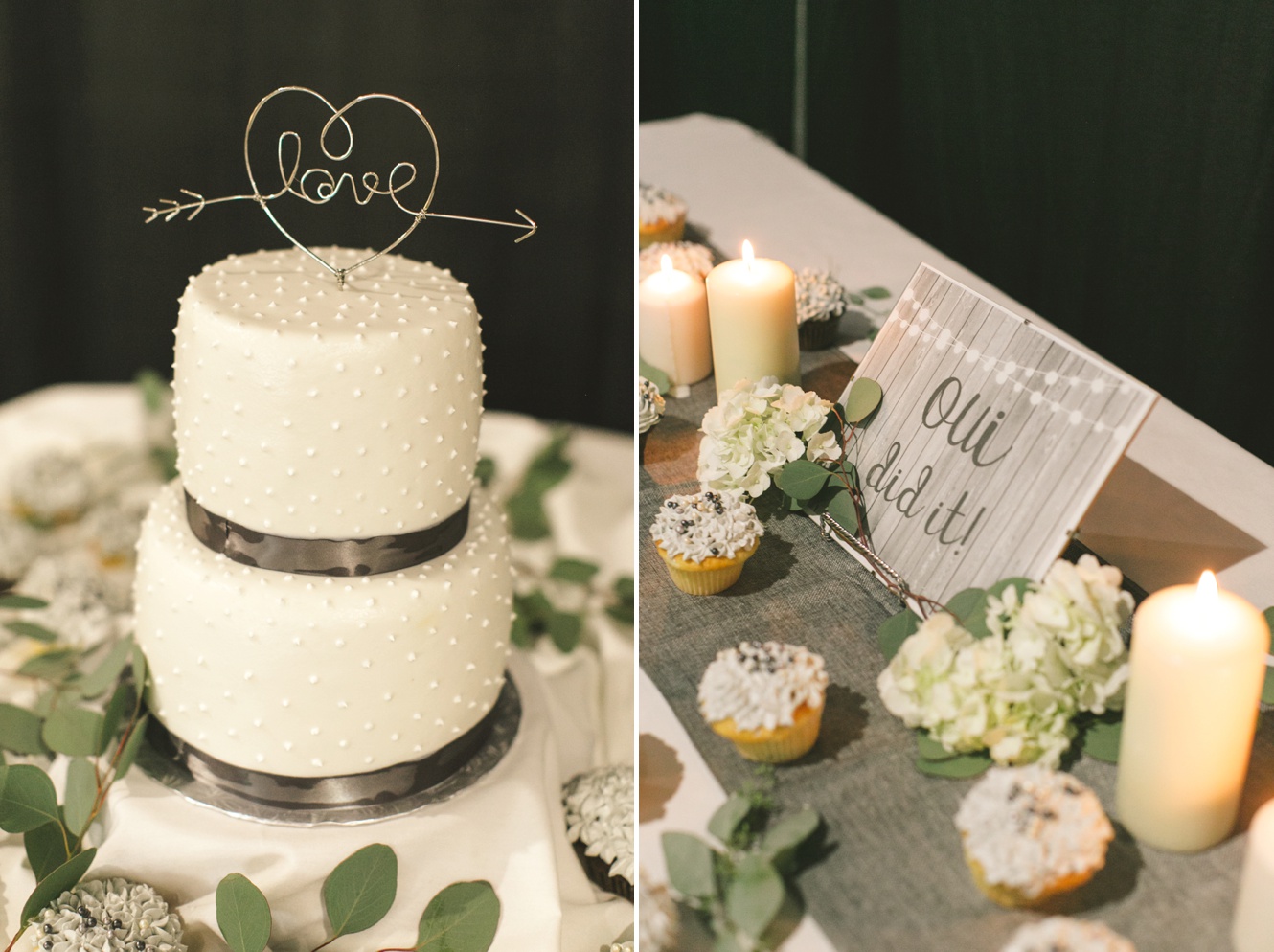 Elegant white wedding cake photo