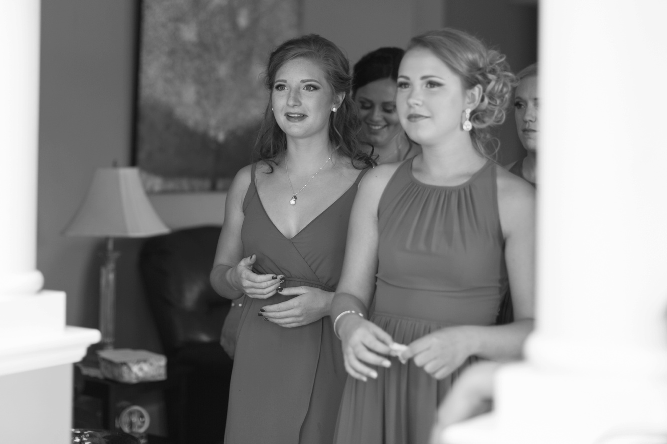 black and white photo of bridesmaids photo