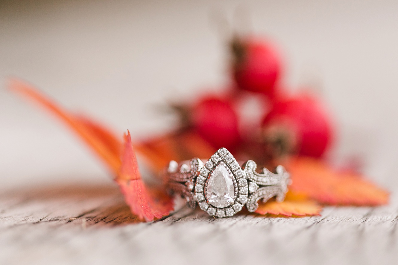 Teardrop diamond engagement ring photo