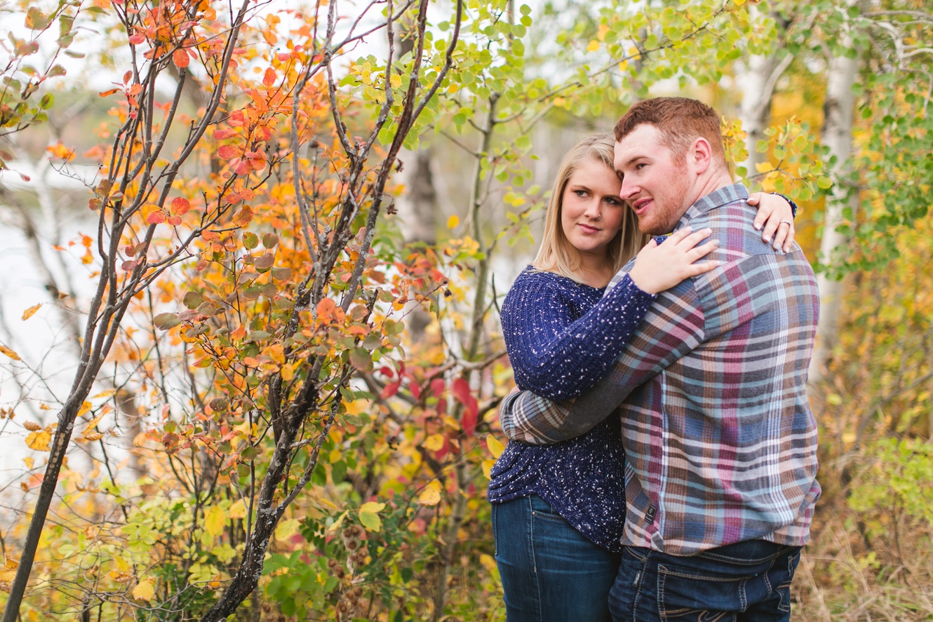 Casual fall engagement photo