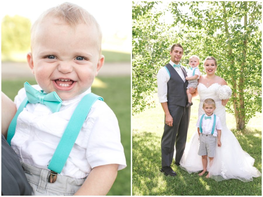 Tiffany blue and grey wedding photo