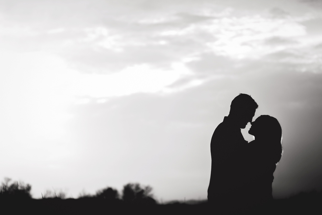Romantic Engagement silhouette couple photo